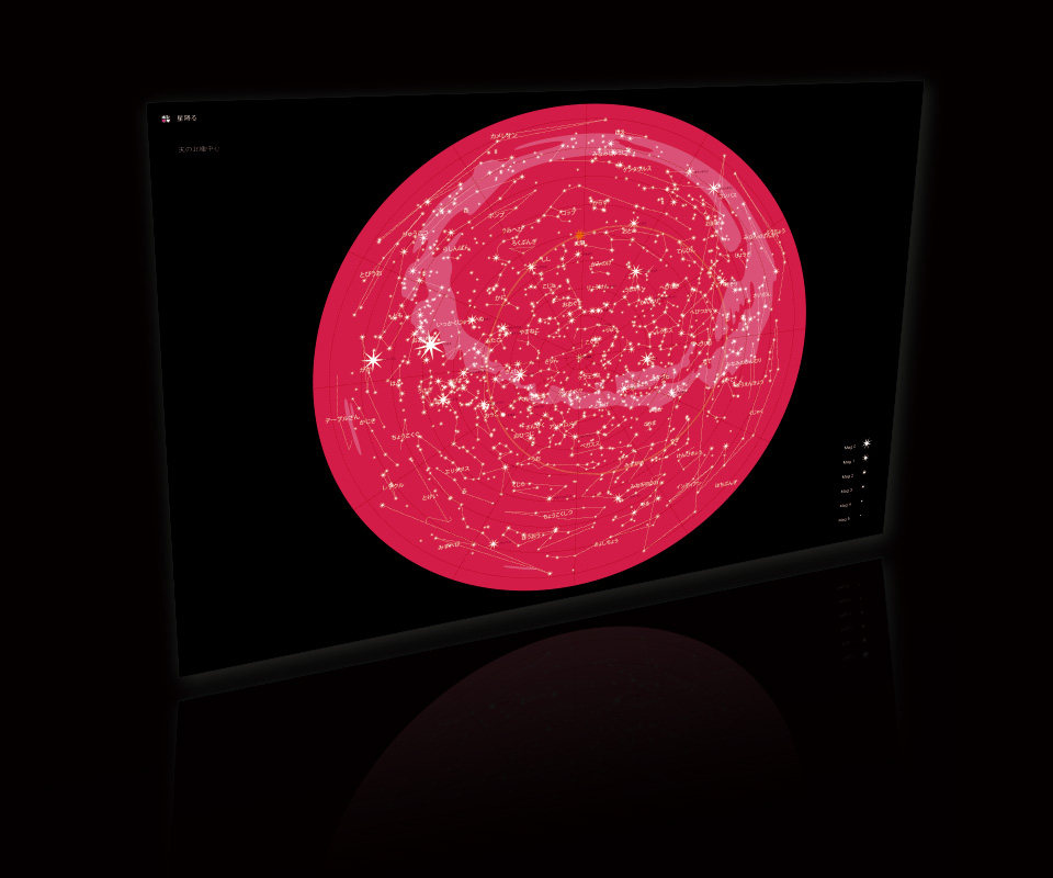 #03-1：天の北極を中心とした星図