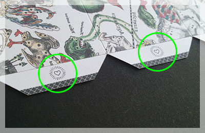 点線に囲まれた白いハートが２つあります。ここは最後にくっつける部分です｜「天球儀」の作り方
